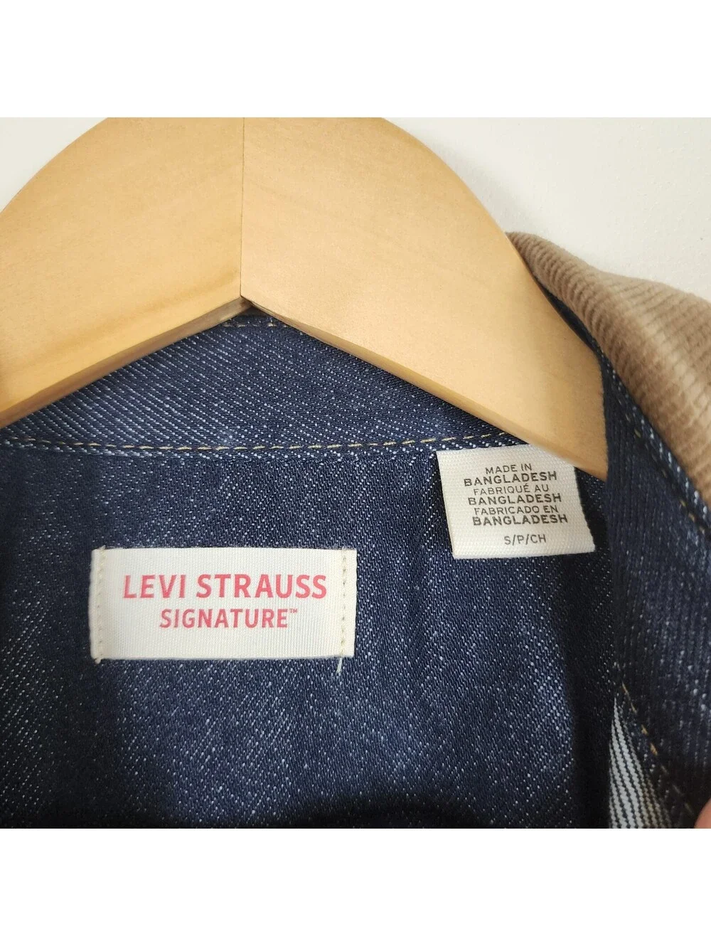 Levi Strauss Signature Utility Shirt Jacket Mens S Corduroy Collar Denim Shacket